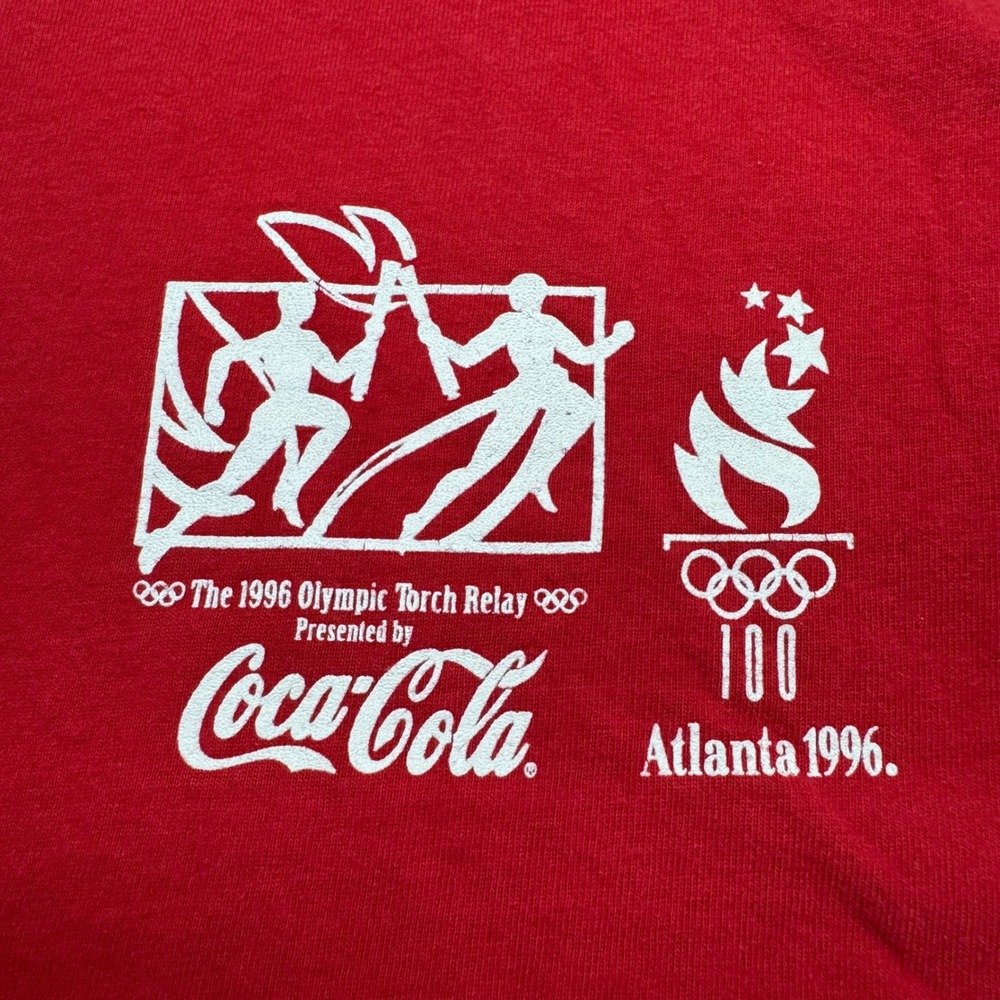 Hanes 1996 Atlanta Olympics Coca-Cola Torch Relay T-Shirt XL - Picture 2 of 7
